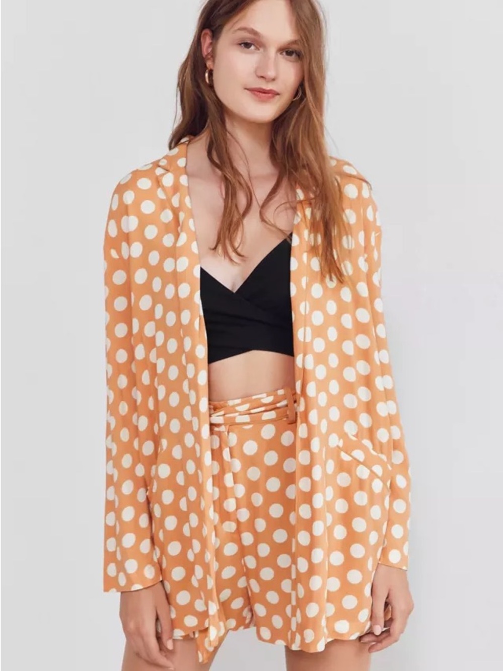 Cooperative (Urban Outfitters) - Polka Dot Open Blazer Shirt (S) and Shorts (2)